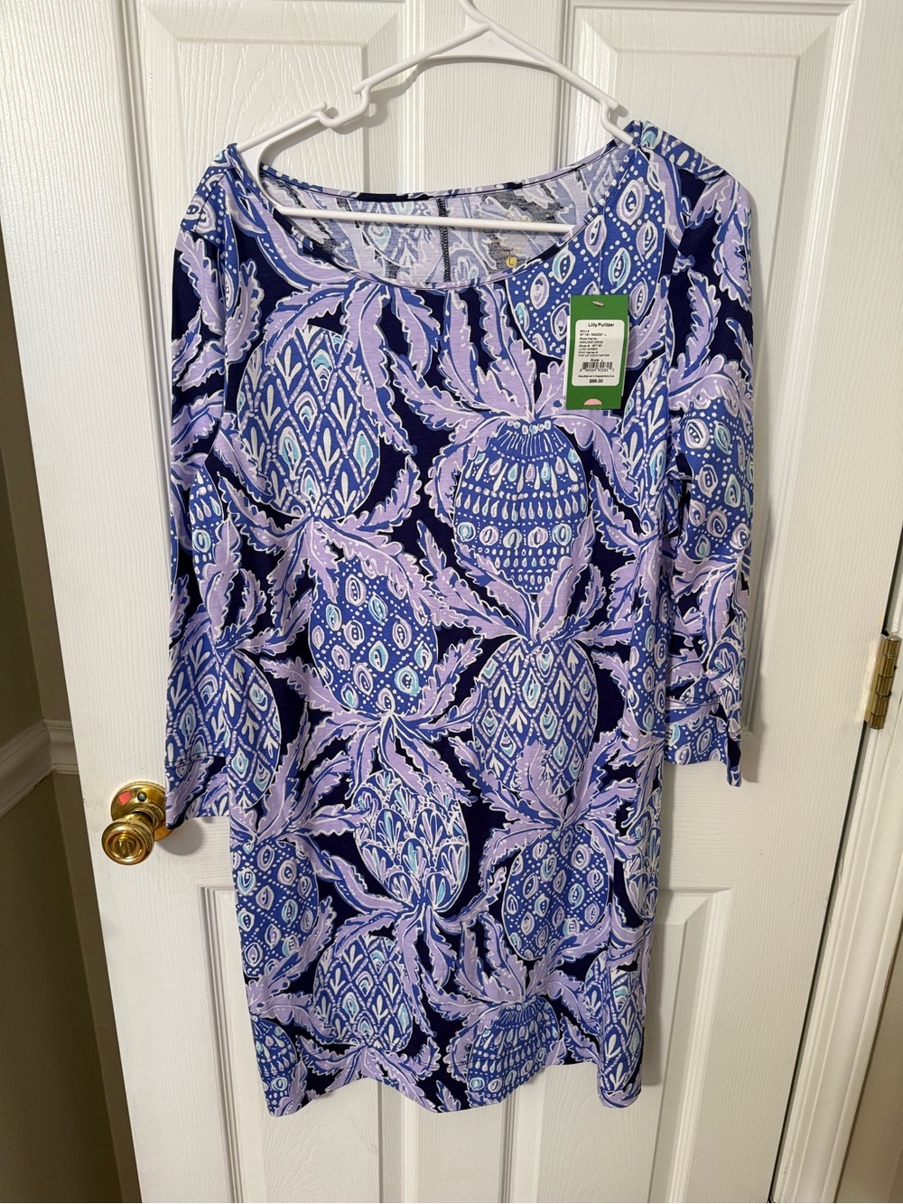 Lilly Pulitzer Navy, Lilac & Light Blue Floral Shift Dress